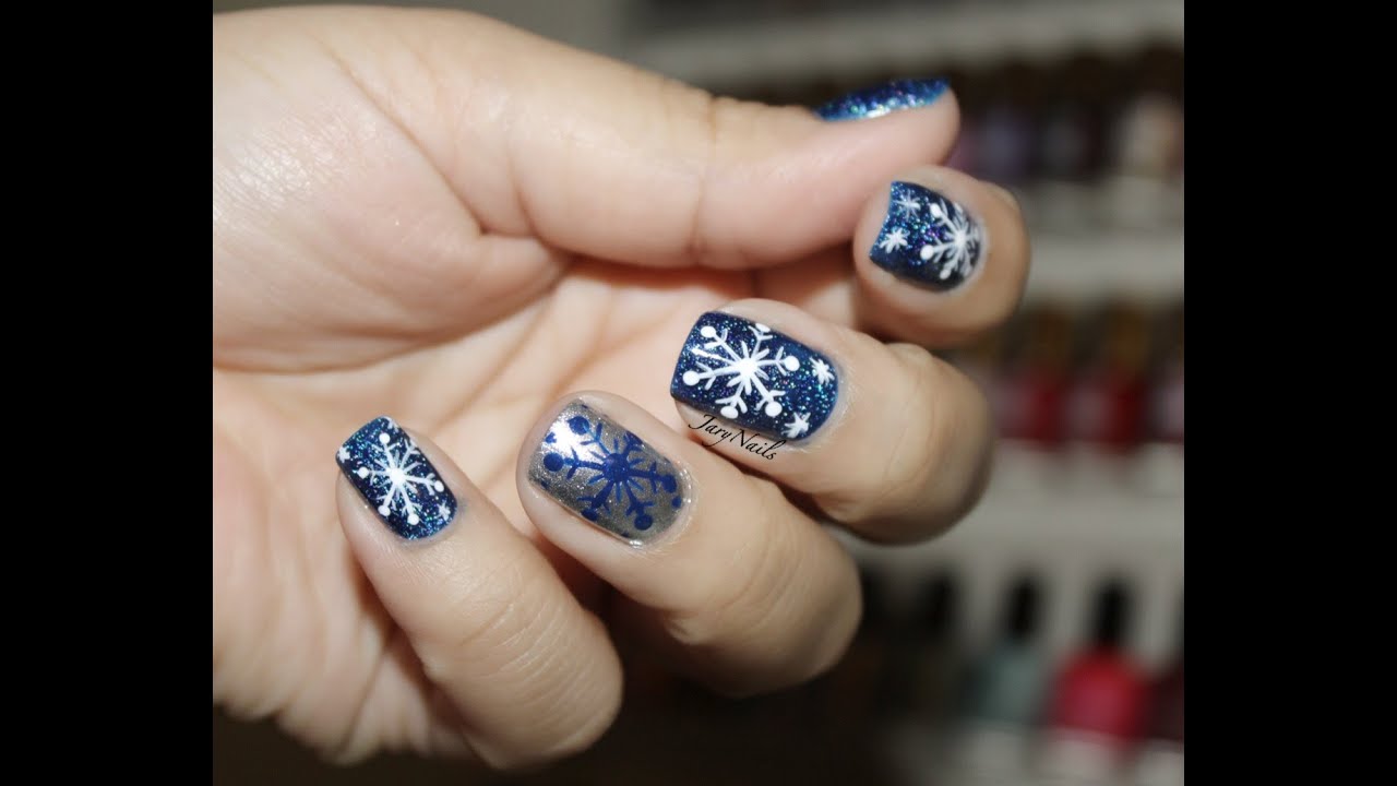 SnowFlakes Nails - YouTube