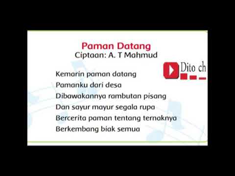 Lagu Tematik - Paman Datang - Kelas 1