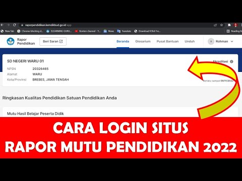 CARA LOGIN SITUS RAPOR MUTU PENDIDIKAN 2022