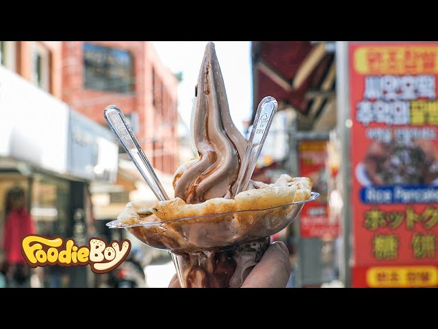Ice Cream Pancake / Korean Street Food / Gukje Market, Busan Korea