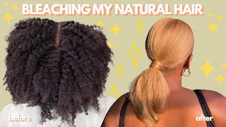 FINALLY GOING BLONDE!! ✨ Watch Me Transform My 4b Natural Hair *no breakage* | cheymuv