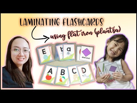 LAMINATING FLASHCARDS USING FLAT IRON (PLANTSA) | MICCHIRO VLOGS