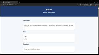 Personal Portfolio Website using HTML &amp; CSS | Synent Internship Task 1