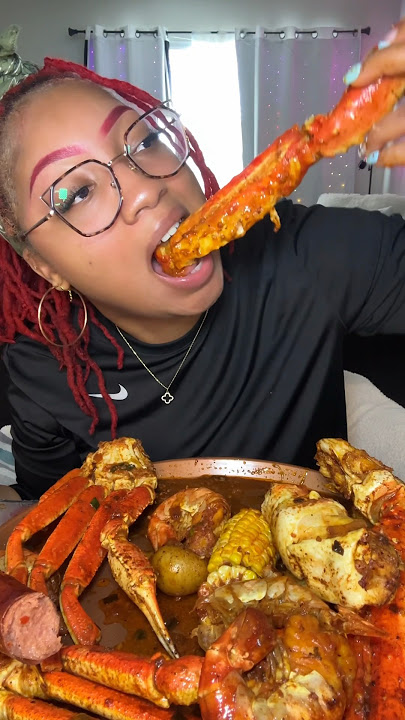 Giant King Crab Legs, 🦀Seafood Boil  #asmr