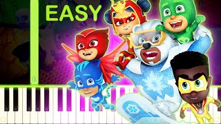 PJ MASKS POWER HEROES THEME - EASY Piano Tutorial