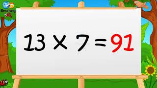 Learn Multiplication Table of Thirteen13 x 1 = 13 - 13 Times