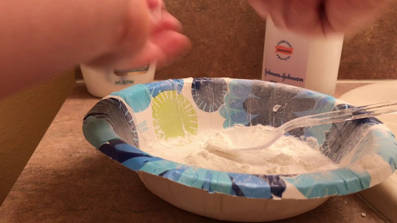 Making slime with baby powder and body wash YouTube