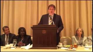 Outgoing Cba President Dan Cotter Introduces New Cba President Patricia Brown Holmes.