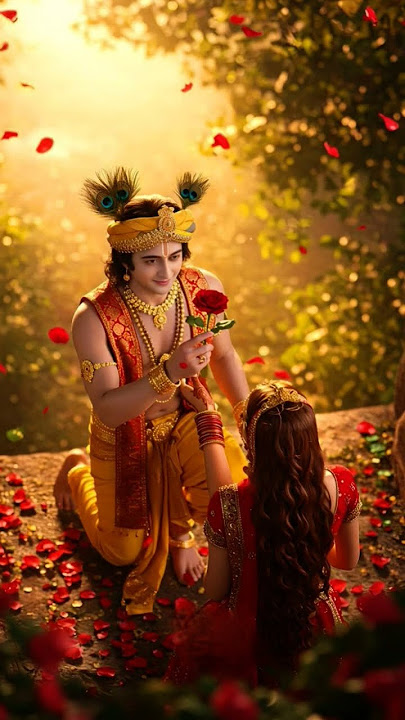 krishna radha ko gulab ka ful de raha hai ♥️ #hindisong  #love #sanatanhindu #remix #dj #cartoon