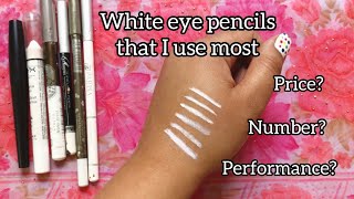 White eye pencils that I use most in my videos || white eye pencil &amp; kajal