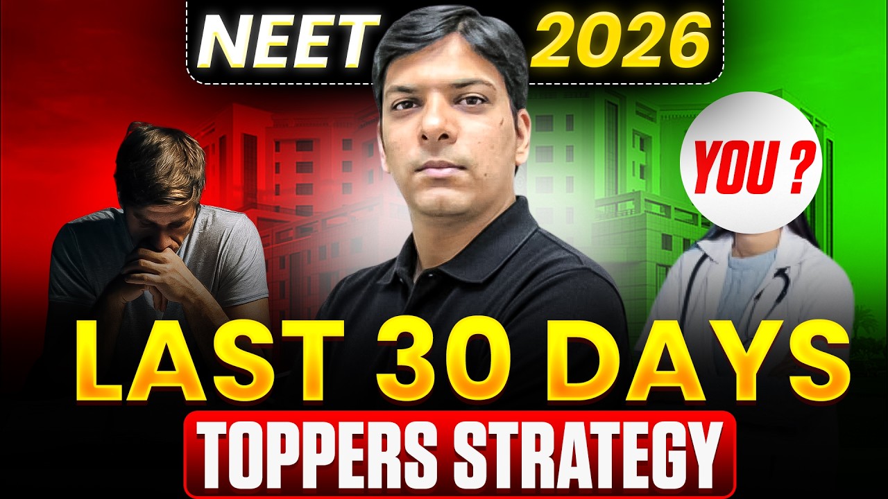 How to Crack NEET 2026 in Last 30 Days! 🩺 Toppers Secret Strategy ...