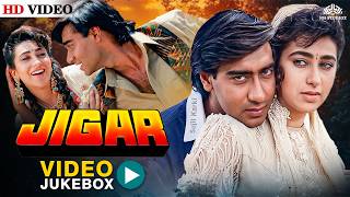 Jigar Movie All Songs Jukebox 🎵 | Ajay Devgn & Karisma Kapoor | Pyar Ke Kagaj Pe | Superhit 90s Hits