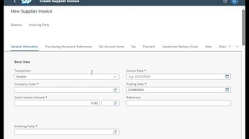 Step 15 Create and Post the First Supplier Invoice