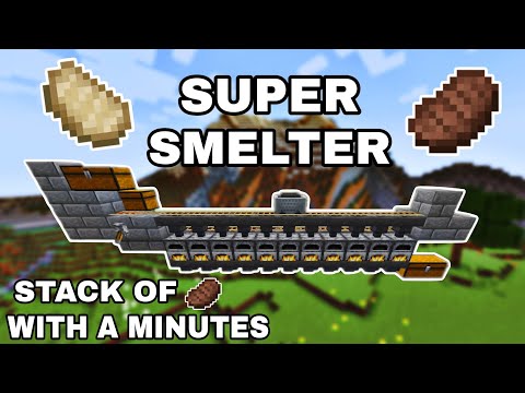 Minecraft Easiest Super Smelter - Fully Automatic - Super Fast