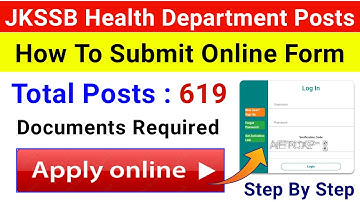How To Submit JKSSB Health Posts Form - Jkssb Application Form 2025 | How To Fill Jkssb Health Form