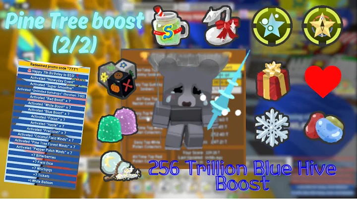 7 year anniversary code "777" 256 Trillion Blue Hive Boost (2/2)(2025 beesmas) | Bee Swarm Simulator