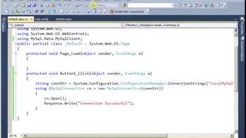 MySQL: Taking Connection String From Web.config File in Asp.Net