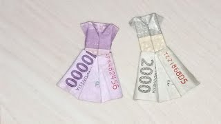 DIY Cara Melipat Uang Kertas Untuk Mahar | Melipat Kertas Menjadi Dress