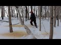 Cutting Firewood in the Snow   Stihl MS 261 CM