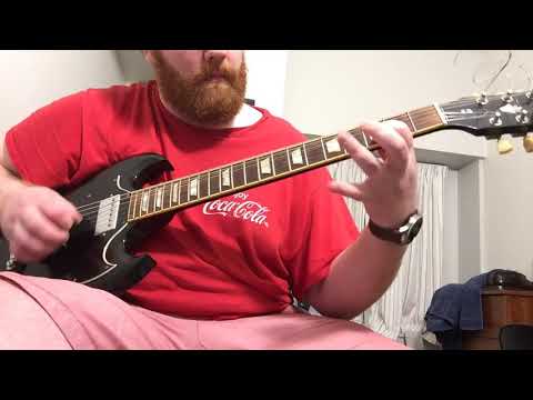 Complex Midwest math rock riff with weird time signatures, Gibson SG Standard