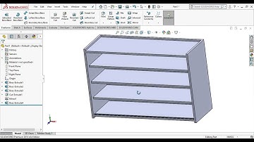 Modelling of a wooden shelf in Solidworks.