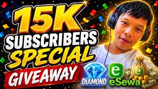 FREE FIRE LIVE 🔴15K SUBS SPECIAL PARTY 😮 GIVEAWAY -  Diamonds  💎 Esewa 💰  #freefirelive