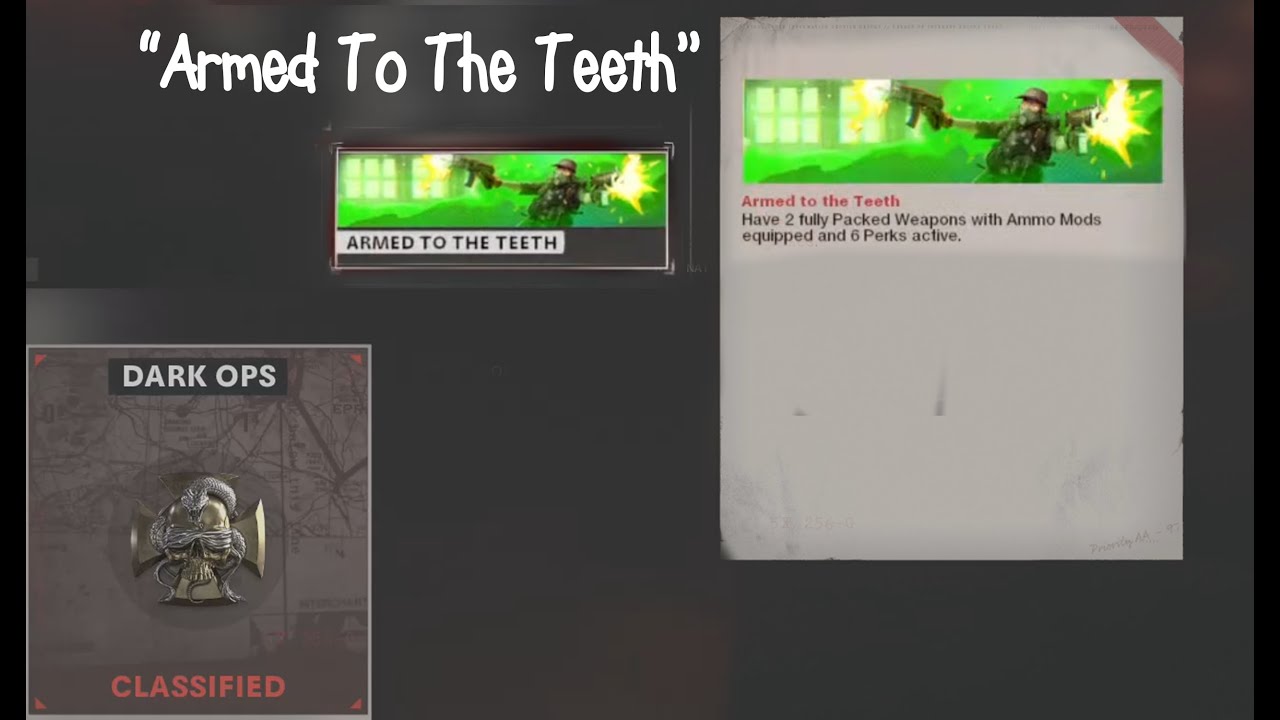 Dark Ops Zombies Challenges "Armed To The Teeth" Cold War Zombies