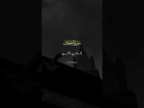 SURAH AL AHQAF (VERSES 13-14) #quran #qurantranslation #quranrecitation #shorts #islam #surahalahqaf