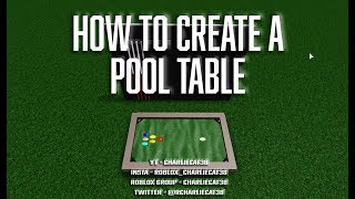 How to create a simple pool table in Bloxburg