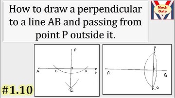 How to draw a perpendicular to a given line AB from a point P outside it