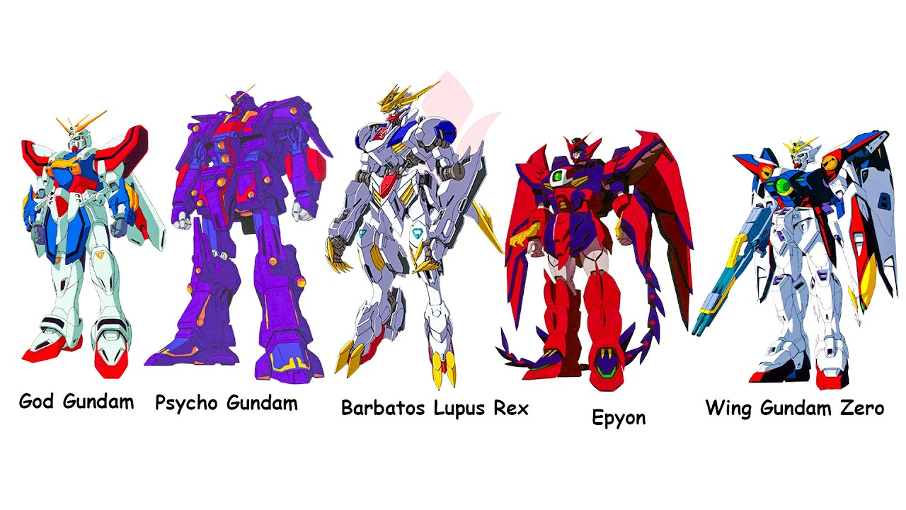 Все крутые Гандамы из вселенной Гандамов