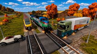 Fast trains crash at the junction | Brutal Train Crashes # 18 |