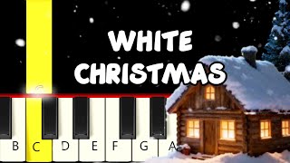 white christmas very easy slow piano tutorial beginner