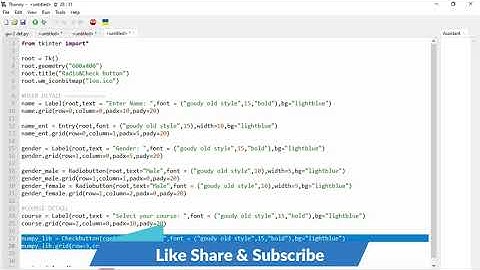Tkinter Checkbutton & Radiobutton Explained | Python GUI Tutorial for Beginners (Py4Kidz)