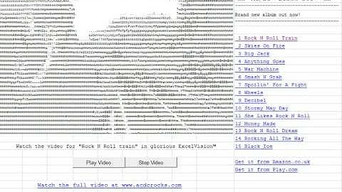 AC/DC Rock N Roll Train - Ascii Art - Excel