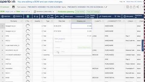 OpenBOM new data properties - Date and Currency