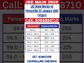 JEE Main Marks vs Percentile 22 January Shift 1 (Easy) #jeemain2026 #marksvspercentile