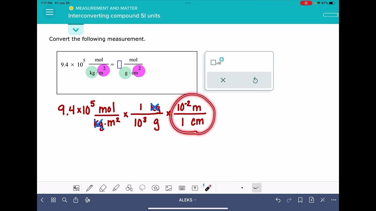 ALEKS Interconverting compound SI units YouTube