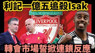 利物浦再破轉會紀錄？150M追殺Isak！轉會市場誓掀連鎖反應！
