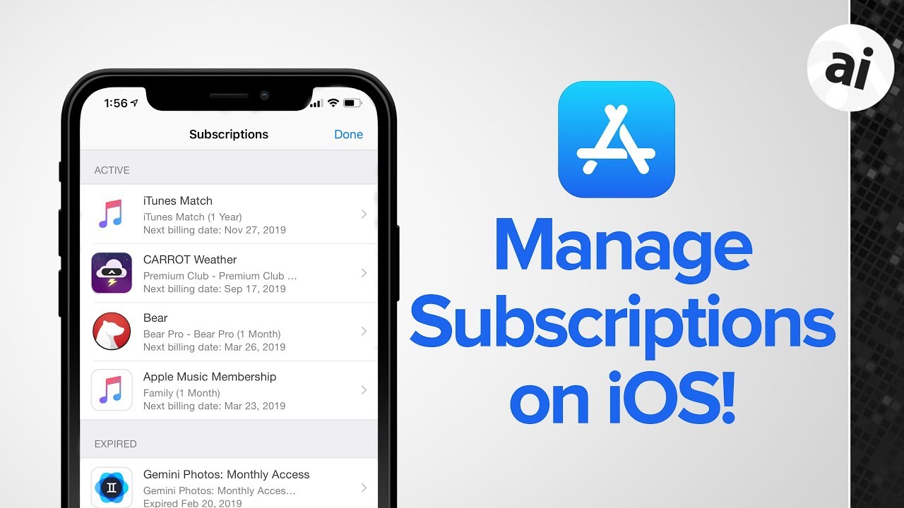 How to delete expired subscriptions on iphone