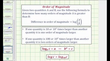 Ex Determine the Difference in Order of Magnitude of Two Quantities