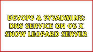DevOps & SysAdmins: dns service on OS X Snow Leopard Server (2 Solutions!!)