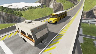 School bus vs trailer ramp crash test screenshot 1