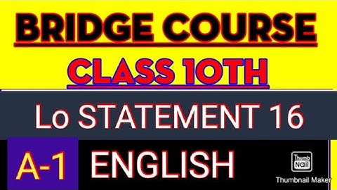 10th class setu abhyaskram (Bridge course)English day 16/statement 16