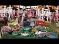 Makeshift Fresh Food Market @ Football Site In Ta Khmao Town, Cambodian Fresh Food Market Scenes