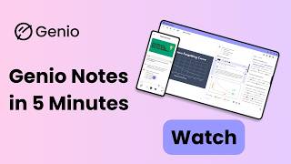Genio Notes 5 Minute Demo For Students