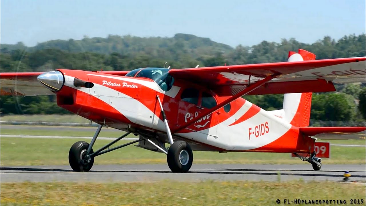 Awesome Pilatus PC6 Turbo Porter F-GIDS startup, STOL takeoff & landing at  Albi [LBI/LFCI] - YouTube