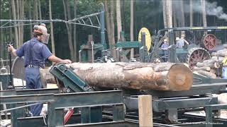 Fast Steam Powered Air Set Hardwood Sawmill  Buckeye Steam + Gas Reunion  August 2018