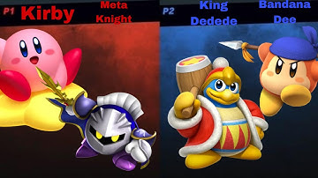 Super Smash Flash 2- Kirby & Meta Knight Vs King Dedede & Bandana Dee