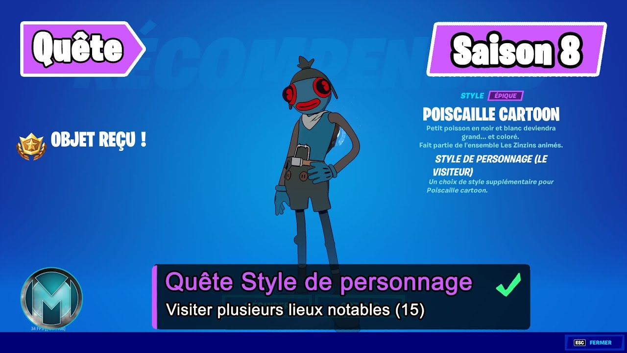 Visiter plusieurs lieux notables (Style Le Visiteur) Poiscaille Cartoon